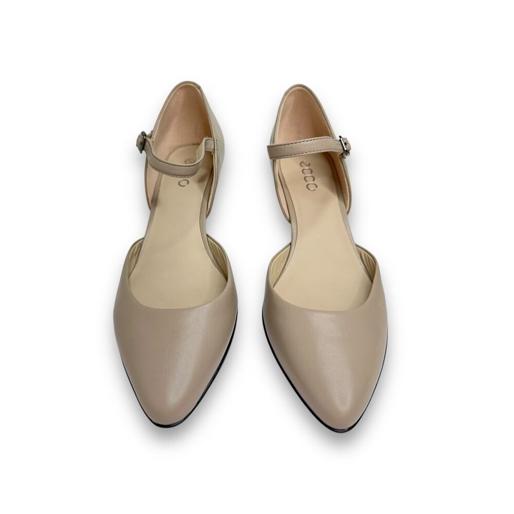 Ecco Shape 45 Pointy Sleek Mary Jane Pumps EU 39 Grey Rose Comfort D Orsay Heels - Picture 7 of 15